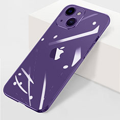 Carcasa Dura Cristal Plastico Funda Rigida Transparente WT1 para Apple iPhone 15 Plus Morado