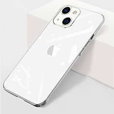 Carcasa Dura Cristal Plastico Funda Rigida Transparente WT1 para Apple iPhone 15 Plus Plata