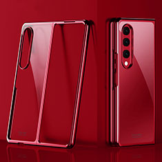 Carcasa Dura Cristal Plastico Funda Rigida Transparente Z01 para Samsung Galaxy Z Fold4 5G Rojo
