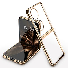 Carcasa Dura Cristal Plastico Rigida Transparente AC1 para Huawei P50 Pocket Oro