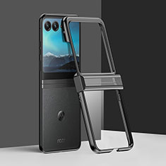 Carcasa Dura Cristal Plastico Rigida Transparente BH1 para Motorola Moto Razr 40 Ultra 5G Negro