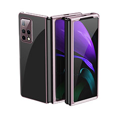 Carcasa Dura Cristal Plastico Rigida Transparente QH1 para Huawei Mate X2 Oro Rosa