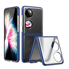 Carcasa Dura Cristal Plastico Rigida Transparente QH2 para Huawei P60 Pocket Azul