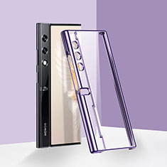 Carcasa Dura Cristal Plastico Rigida Transparente T02 para Huawei Honor V Purse 5G Morado