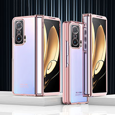 Carcasa Dura Cristal Plastico Rigida Transparente ZL1 para Huawei Honor Magic V 5G Oro Rosa