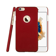 Carcasa Dura Plastico Rigida Mate con Agujero para Apple iPhone 6 Plus Rojo