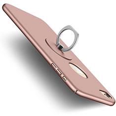 Carcasa Dura Plastico Rigida Mate con Agujero y Anillo de dedo Soporte para Apple iPhone 6S Rosa