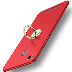 Carcasa Dura Plastico Rigida Mate con Anillo de dedo Soporte A02 para Xiaomi Redmi 3X Rojo