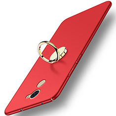 Carcasa Dura Plastico Rigida Mate con Anillo de dedo Soporte A03 para Huawei Enjoy 7 Plus Rojo