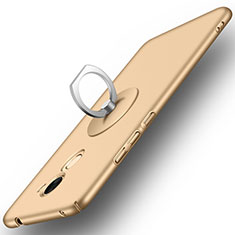 Carcasa Dura Plastico Rigida Mate con Anillo de dedo Soporte para Huawei Enjoy 7 Plus Oro