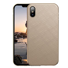 Carcasa Dura Plastico Rigida Mate Twill para Apple iPhone X Oro