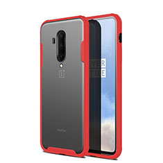 Carcasa Dura Ultrafina Transparente Funda Mate para OnePlus 7T Pro Rojo