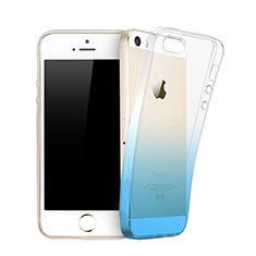 Carcasa Gel Ultrafina Transparente Gradiente para Apple iPhone 5S Azul