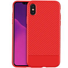 Carcasa Silicona Goma Twill Z01 para Apple iPhone X Rojo