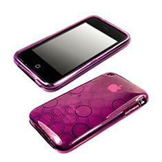 Carcasa Silicona Transparente Circulo para Apple iPhone 3G 3GS Morado