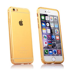 Carcasa Silicona Transparente Cubre Entero para Apple iPhone 6S Oro