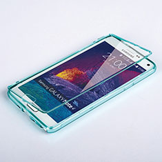 Carcasa Silicona Transparente Cubre Entero para Samsung Galaxy Note 4 SM-N910F Azul Cielo