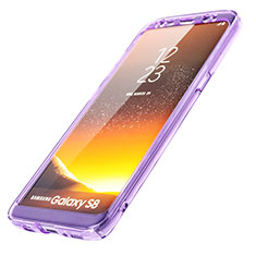 Carcasa Silicona Transparente Cubre Entero para Samsung Galaxy S8 Plus Morado