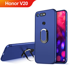 Carcasa Silicona Ultrafina Goma con Magnetico Anillo de dedo Soporte para Huawei Honor V20 Azul