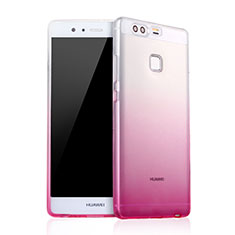 Carcasa Silicona Ultrafina Transparente Gradiente para Huawei P9 Rosa