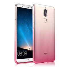 Carcasa Silicona Ultrafina Transparente Gradiente para Huawei Rhone Rosa