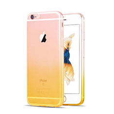Carcasa Silicona Ultrafina Transparente Gradiente Z01 para Apple iPhone 6S Amarillo