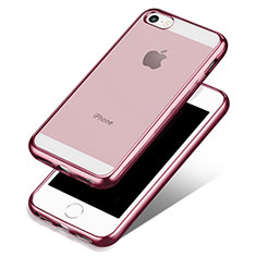 Carcasa Silicona Ultrafina Transparente H01 para Apple iPhone 5S Rosa