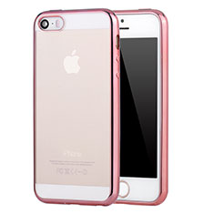 Carcasa Silicona Ultrafina Transparente H03 para Apple iPhone SE Rosa