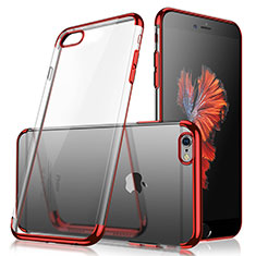 Carcasa Silicona Ultrafina Transparente H04 para Apple iPhone 7 Rojo