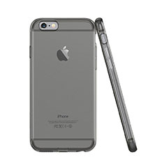 Carcasa Silicona Ultrafina Transparente para Apple iPhone 6 Plus Gris Oscuro