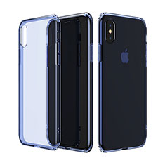 Carcasa Silicona Ultrafina Transparente para Apple iPhone Xs Azul