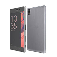 Carcasa Silicona Ultrafina Transparente para Sony Xperia X Gris