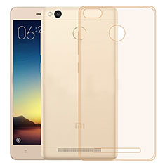 Carcasa Silicona Ultrafina Transparente para Xiaomi Redmi 3 High Edition Oro