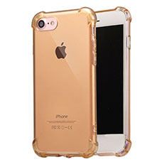 Carcasa Silicona Ultrafina Transparente T07 para Apple iPhone 7 Oro