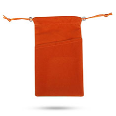 Carcasa Suave Terciopelo Tela Bolsa de Cordon Universal para Accessoires Telephone Bouchon Anti Poussiere Naranja