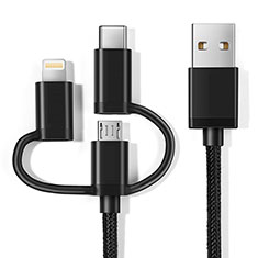 Cargador Cable Lightning USB Carga y Datos Android Micro USB C01 para Apple iPad 10.2 (2020) Negro