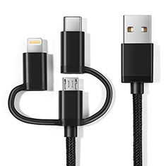 Cargador Cable Lightning USB Carga y Datos Android Micro USB C01 para Apple New iPad 9.7 (2017) Negro