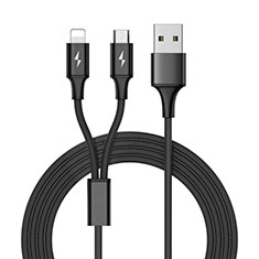 Cargador Cable Lightning USB Carga y Datos Android Micro USB ML05 para Samsung S5750 Wave 575 Negro