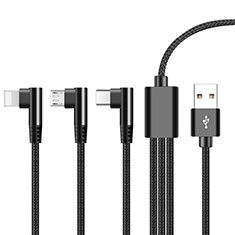 Cargador Cable Lightning USB Carga y Datos Android Micro USB ML07 para Samsung S5750 Wave 575 Negro