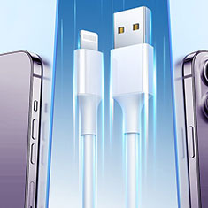 Cargador Cable Lightning USB Carga y Datos H01 para Apple iPad Pro 12.9 (2020) Blanco
