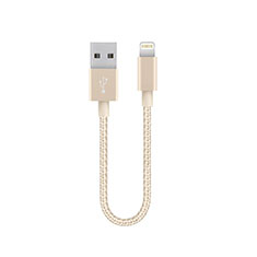 Cargador Cable USB Carga y Datos 15cm S01 para Apple iPad 3 Oro