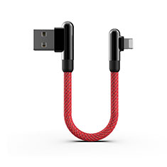 Cargador Cable USB Carga y Datos 20cm S02 para Apple iPhone 12 Mini Rojo