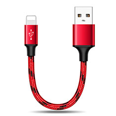 Cargador Cable USB Carga y Datos 25cm S03 para Apple iPad Mini 2 Rojo