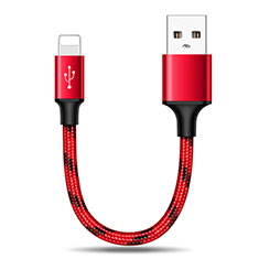Cargador Cable USB Carga y Datos 25cm S03 para Apple iPad Mini 3 Rojo