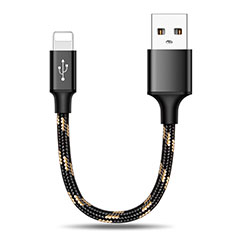 Cargador Cable USB Carga y Datos 25cm S03 para Apple iPhone 14 Pro Max Negro