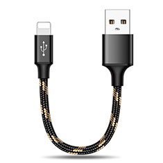 Cargador Cable USB Carga y Datos 25cm S03 para Apple New iPad Pro 9.7 (2017) Negro