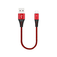 Cargador Cable USB Carga y Datos 30cm D16 para Apple iPhone 12 Mini Rojo
