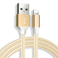 Cargador Cable USB Carga y Datos D04 para Apple iPhone 5S Oro