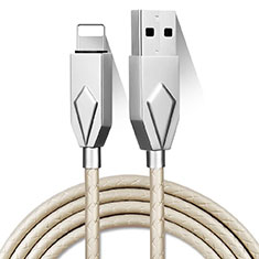 Cargador Cable USB Carga y Datos D13 para Apple iPhone 6S Plata