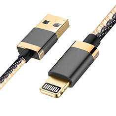 Cargador Cable USB Carga y Datos D24 para Apple iPhone 5S Negro